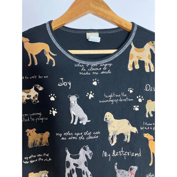 Jess & Jane Womens Dog Print My Best Friend 3/4 Sleeve Top Small Y2K Art - Picture 2 of 7